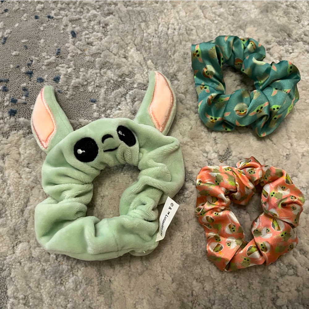 Baby Yoda Grogu Scrunchie Set of 3